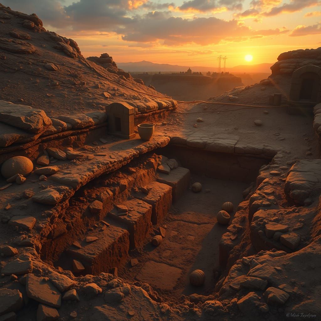 Ancient Ruins Uncovered at Dusk Dig Site