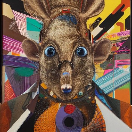 Intricate Technological Rodents in Contemporary Art Style