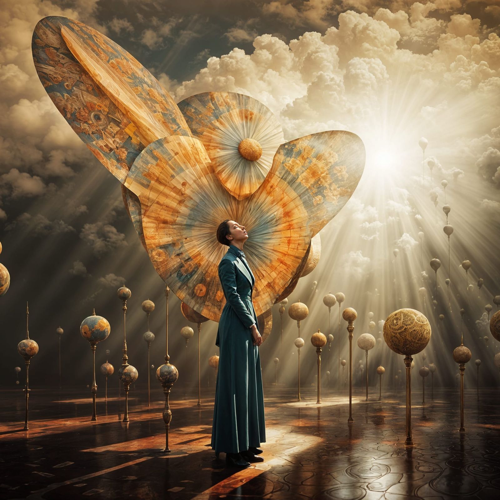 Abstract Opera Singers in Magical Realism Style