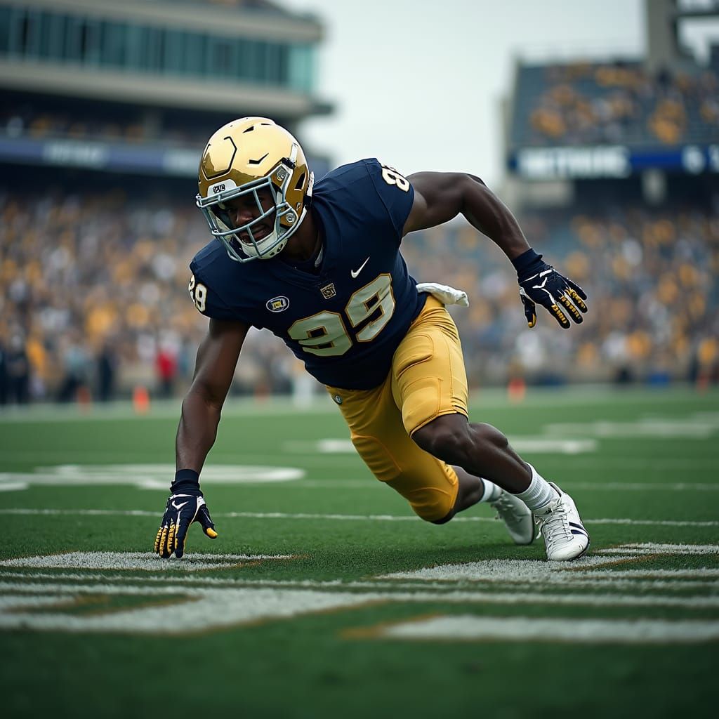 Notre Dame Player Scores Touchdown in HDR