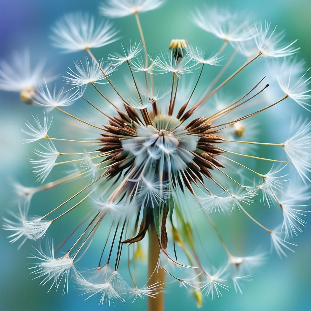 Dreamy Dandelion Seeds in Impressionistic Style