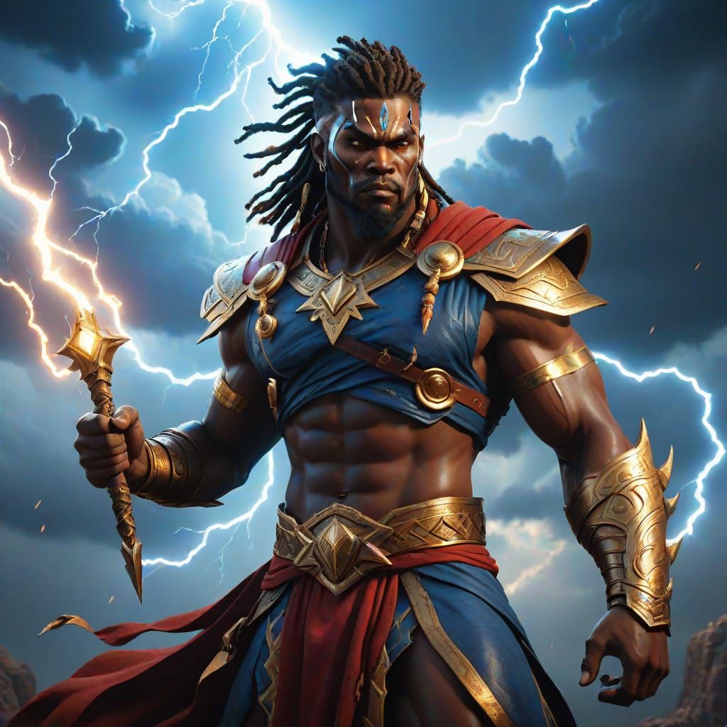 Dazzling Divine Concept Art: Young Shango, God of Thunder