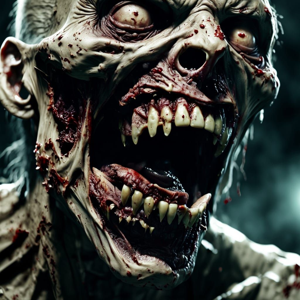 Decomposing Zombie Close-Up: A Cinematic Still