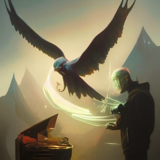 Holographic Astral Illustration in Surreal Style