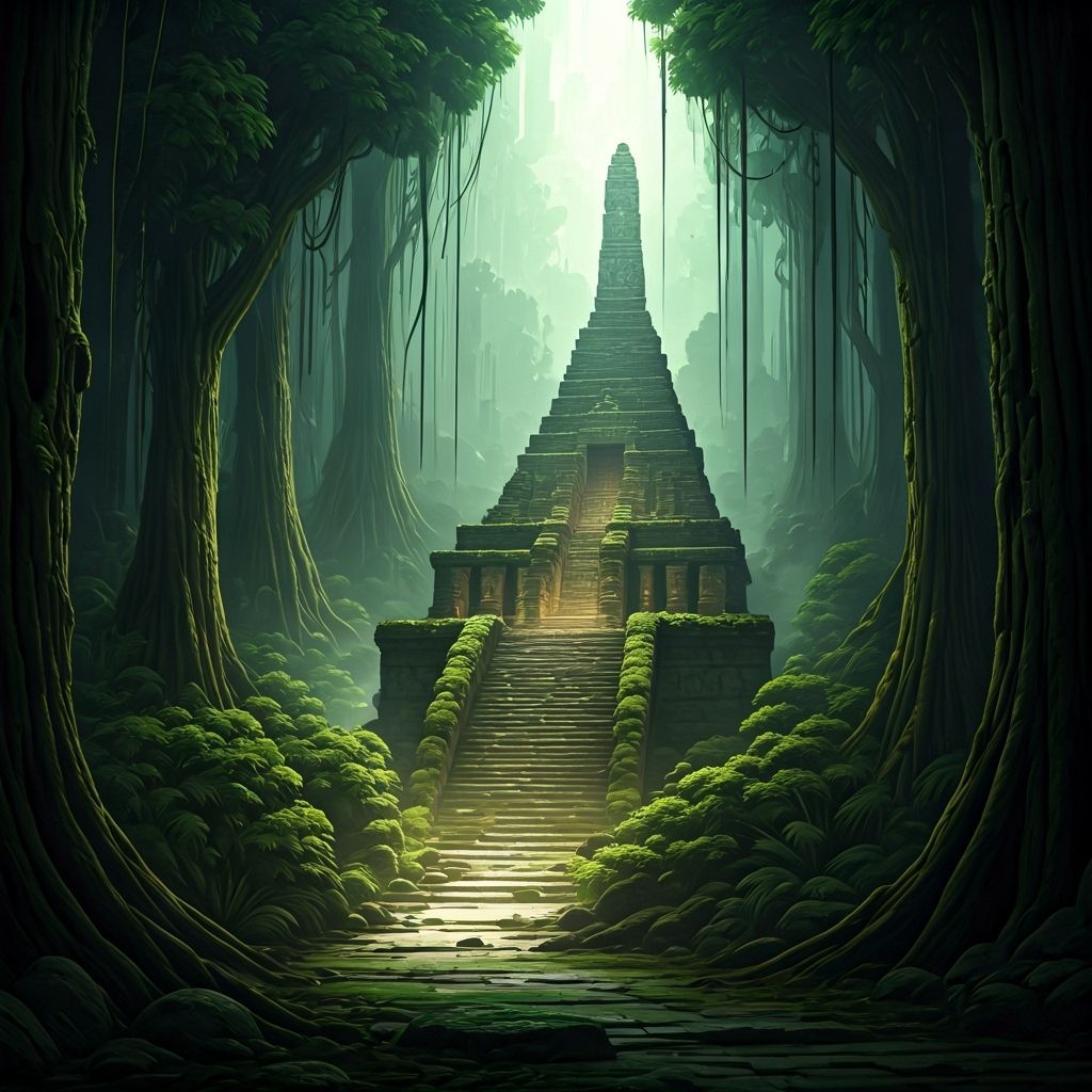 Jungle City Glowing with Ancient Light