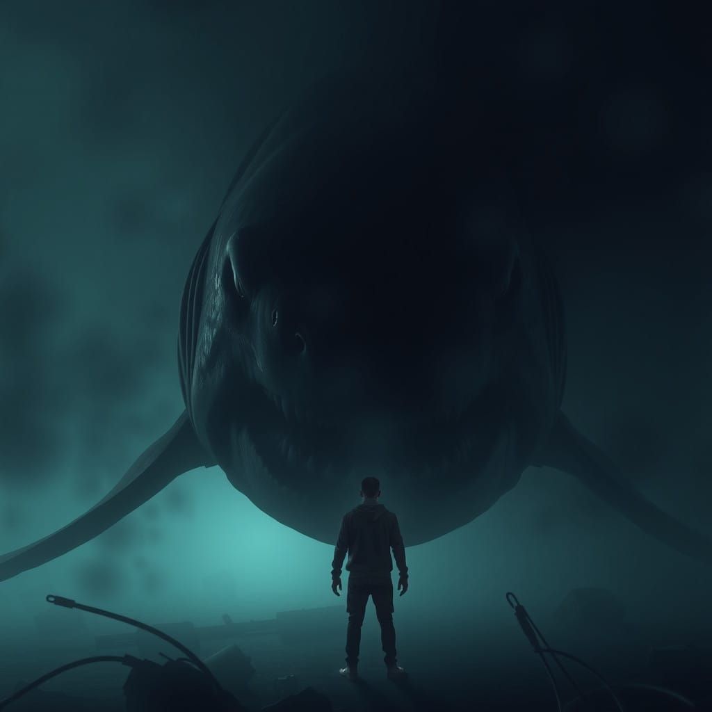 Ghostly Megalodon in Primordial Shadows