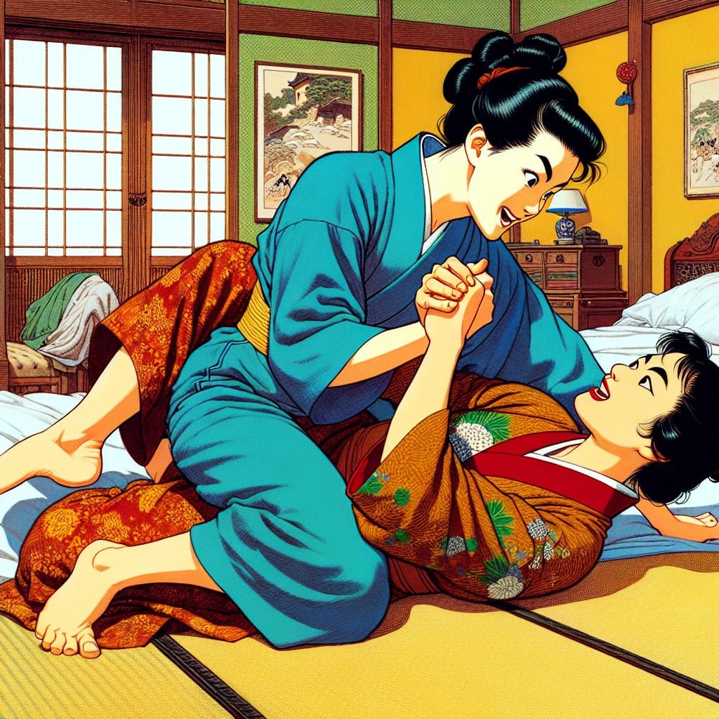 Playful Wrestling in Anime Style