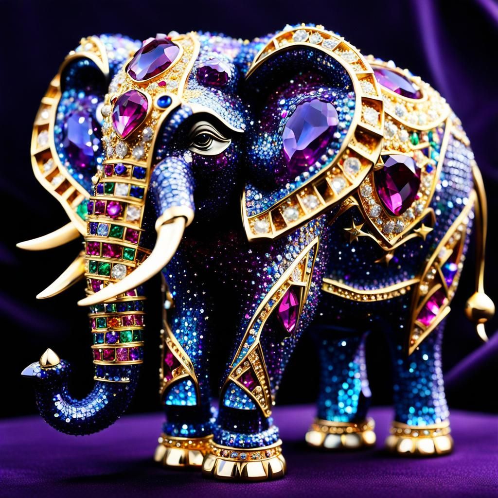 Beautiful Swarovski-Style Crystal Elephant Figurine