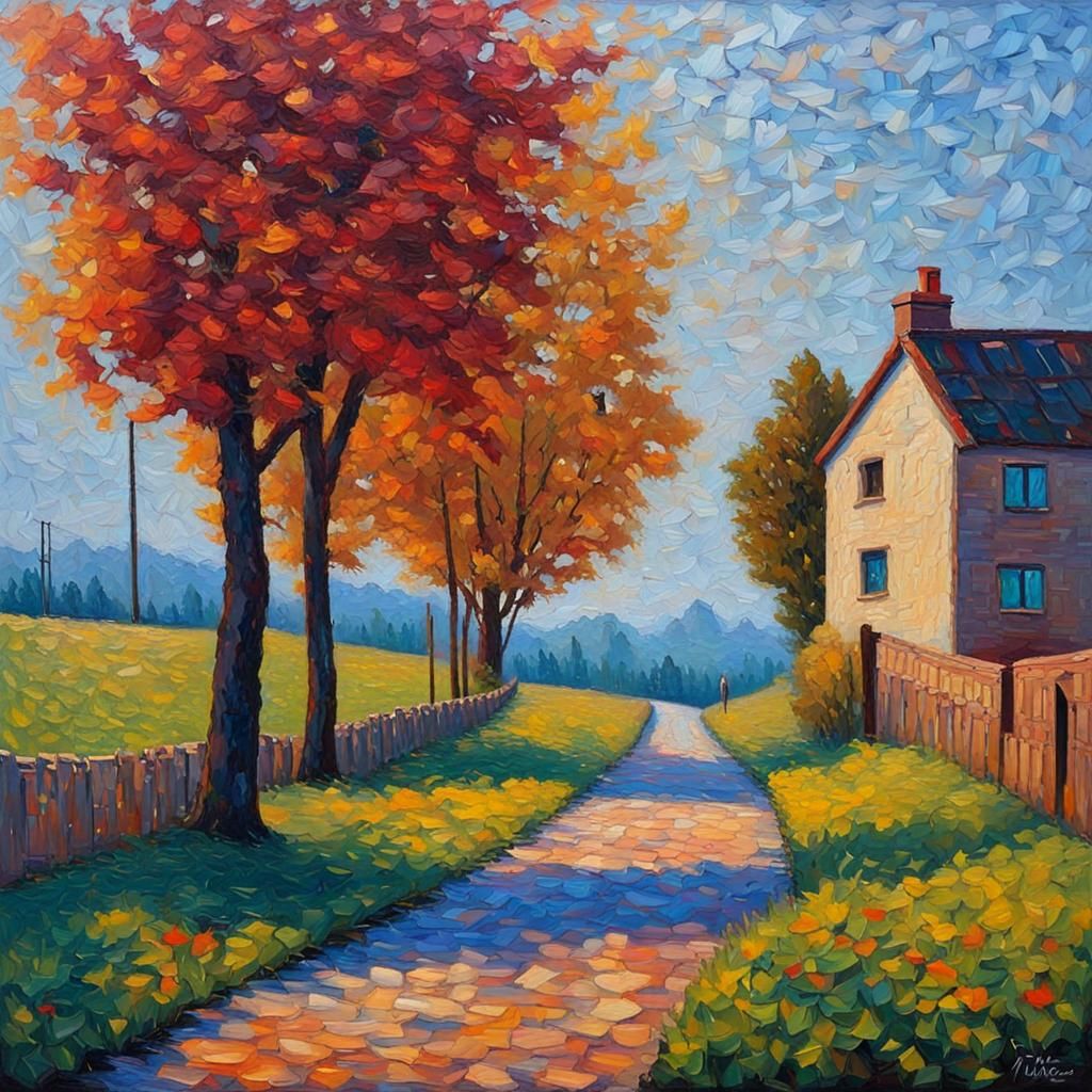 Colorful Impasto Painting in Expressionist Style