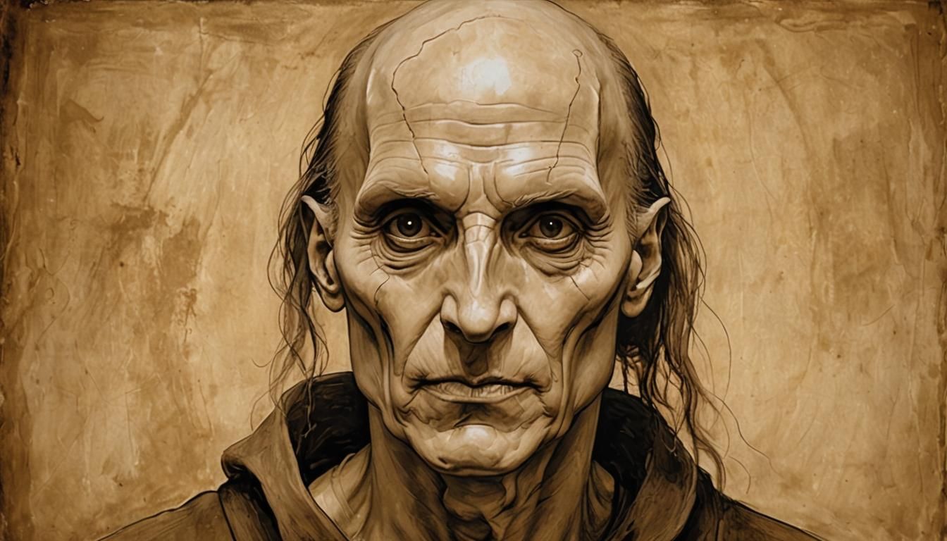 Sepia Monk in the Style of DaVinci