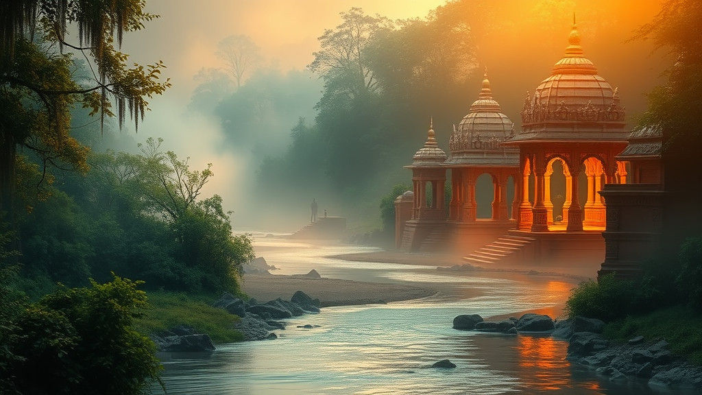 Mystical Saraswati River in Emerald Forest