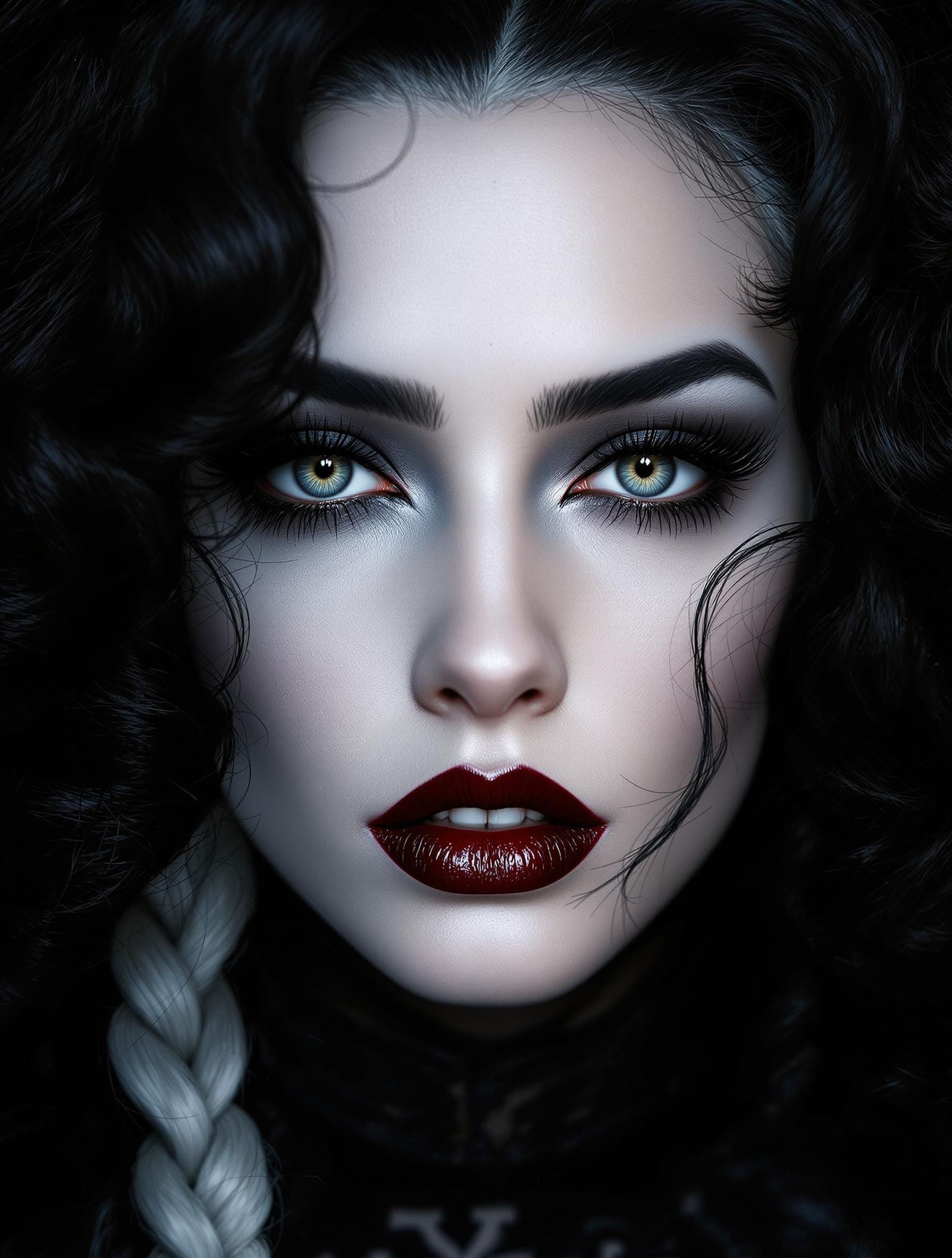 Gothic Beauty in Dramatic 80s Style