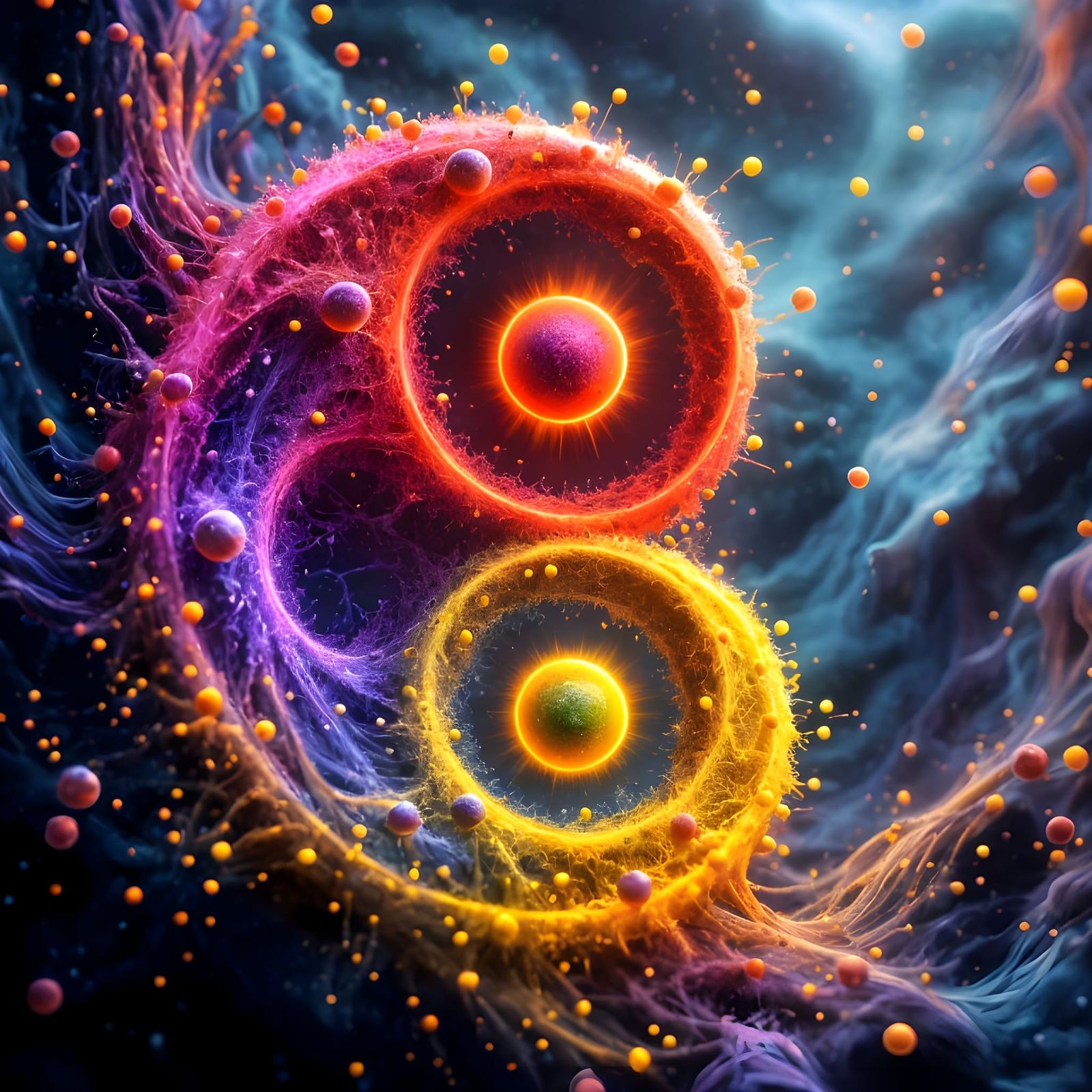 Hyperdetailed Surreal Quantum Entanglement Macro-Photography