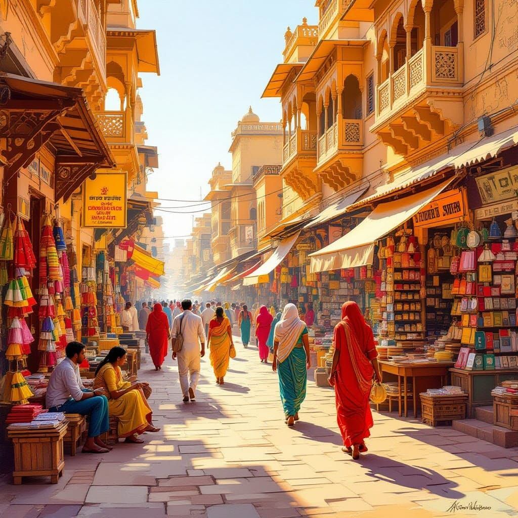 Vibrant Bikaner Street Scene: Joyful Life in Rajasthan