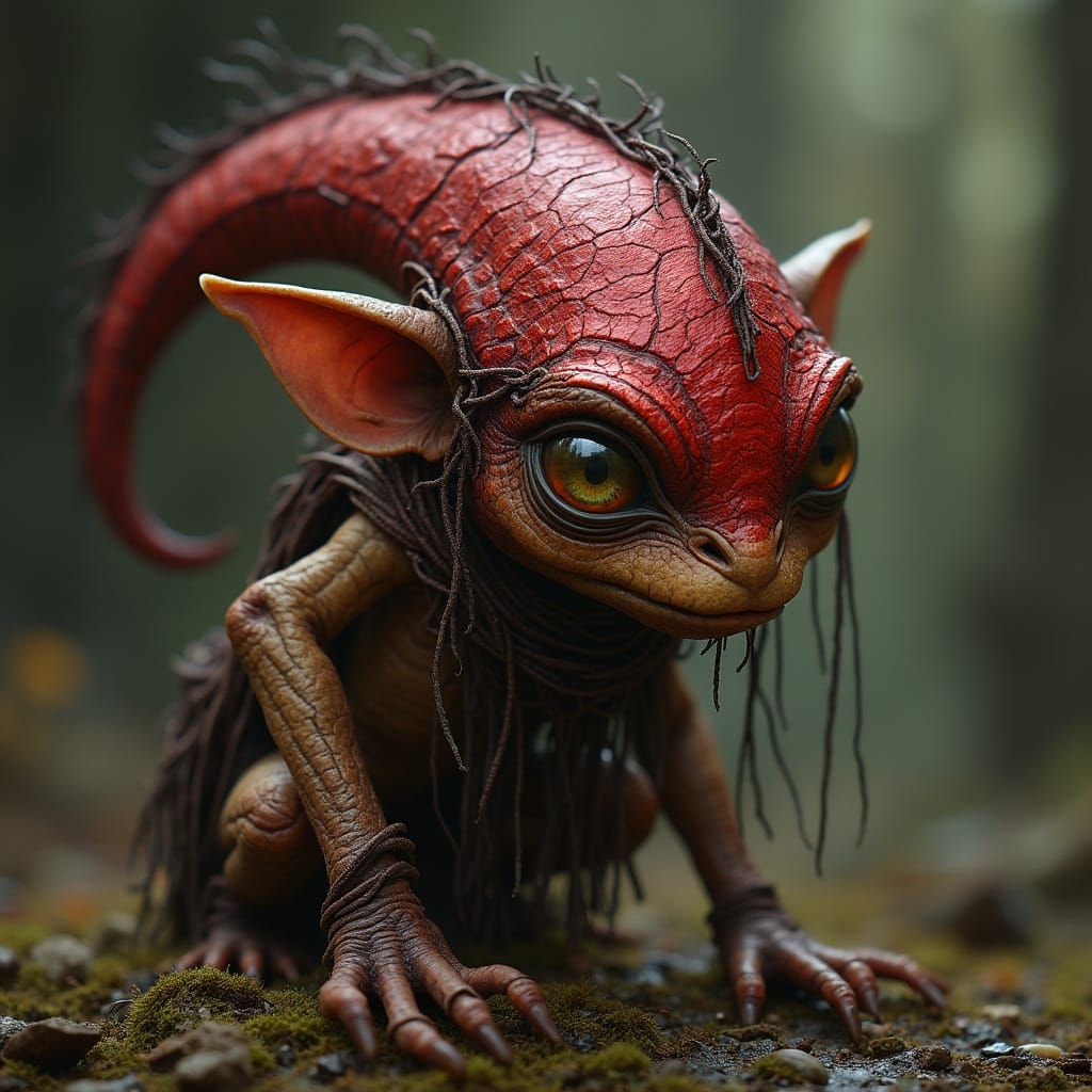 Redcap Goblin in Dark Fantasy Style