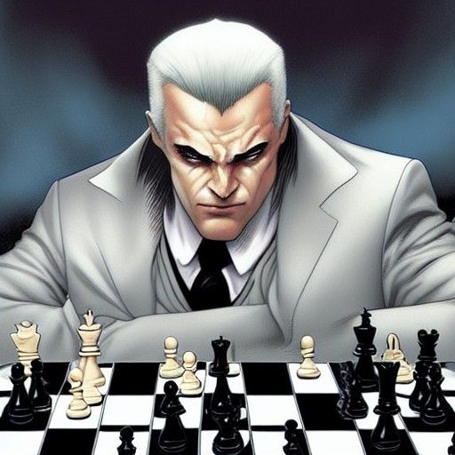 Mister Negative Plays Chess, Comic Book Art