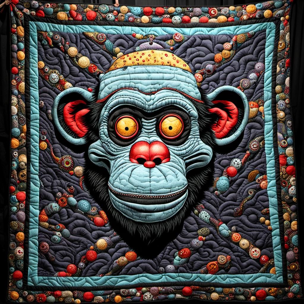 Steampunk Zombie Monkey Monster Clown Quilt