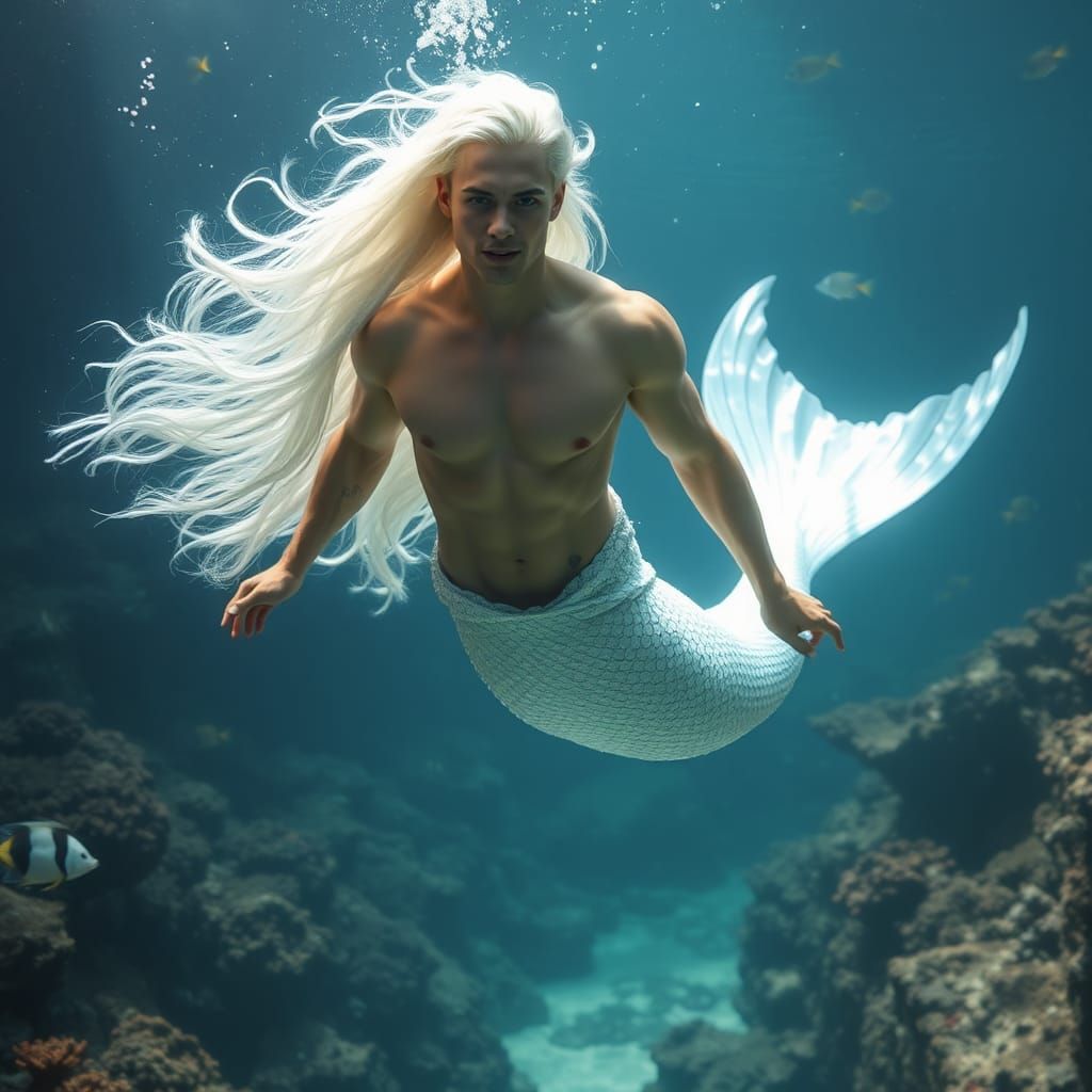 A handsome merman