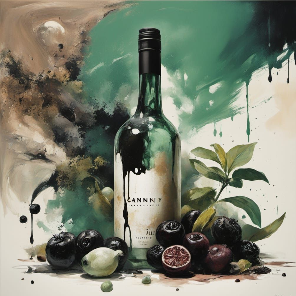 Abstract Surrealism Painting of Cream Brown Bramble