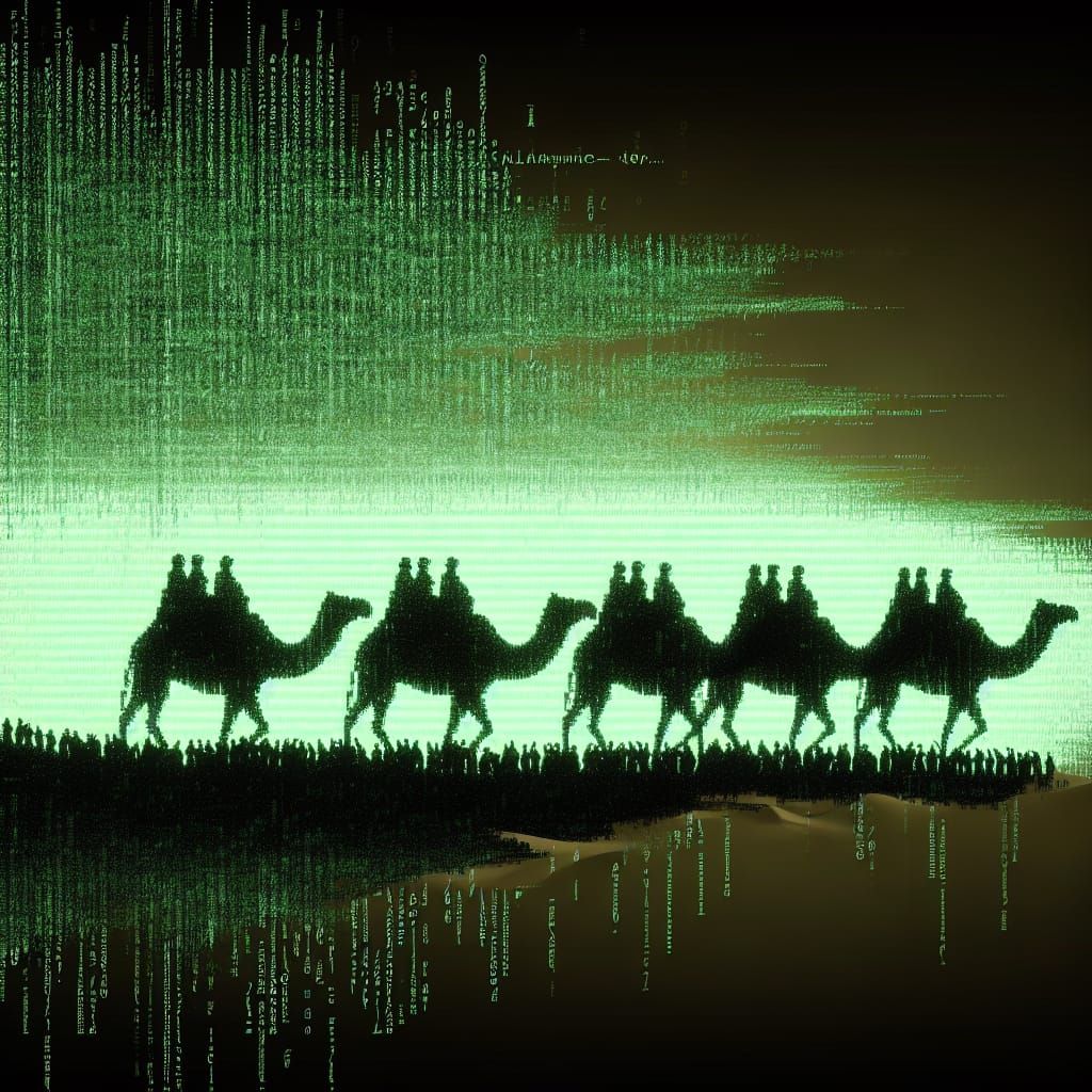 Digital Cypherpunk Caravan of Camels