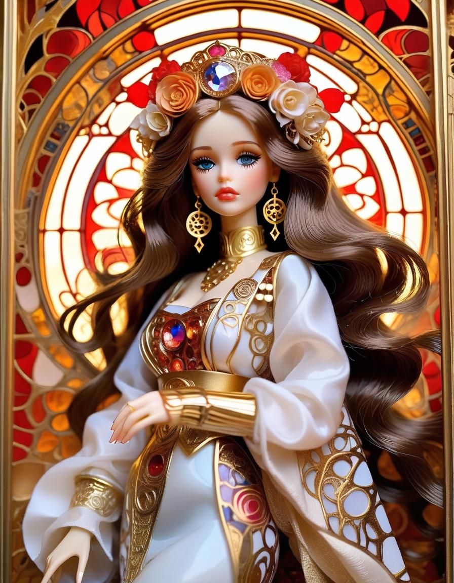Brunette Barbie - In Art Nouveau