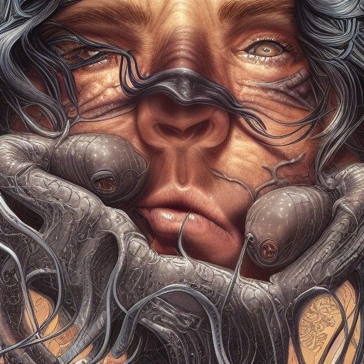 Struggling with Inner Demons: Photorealistic Comic Art