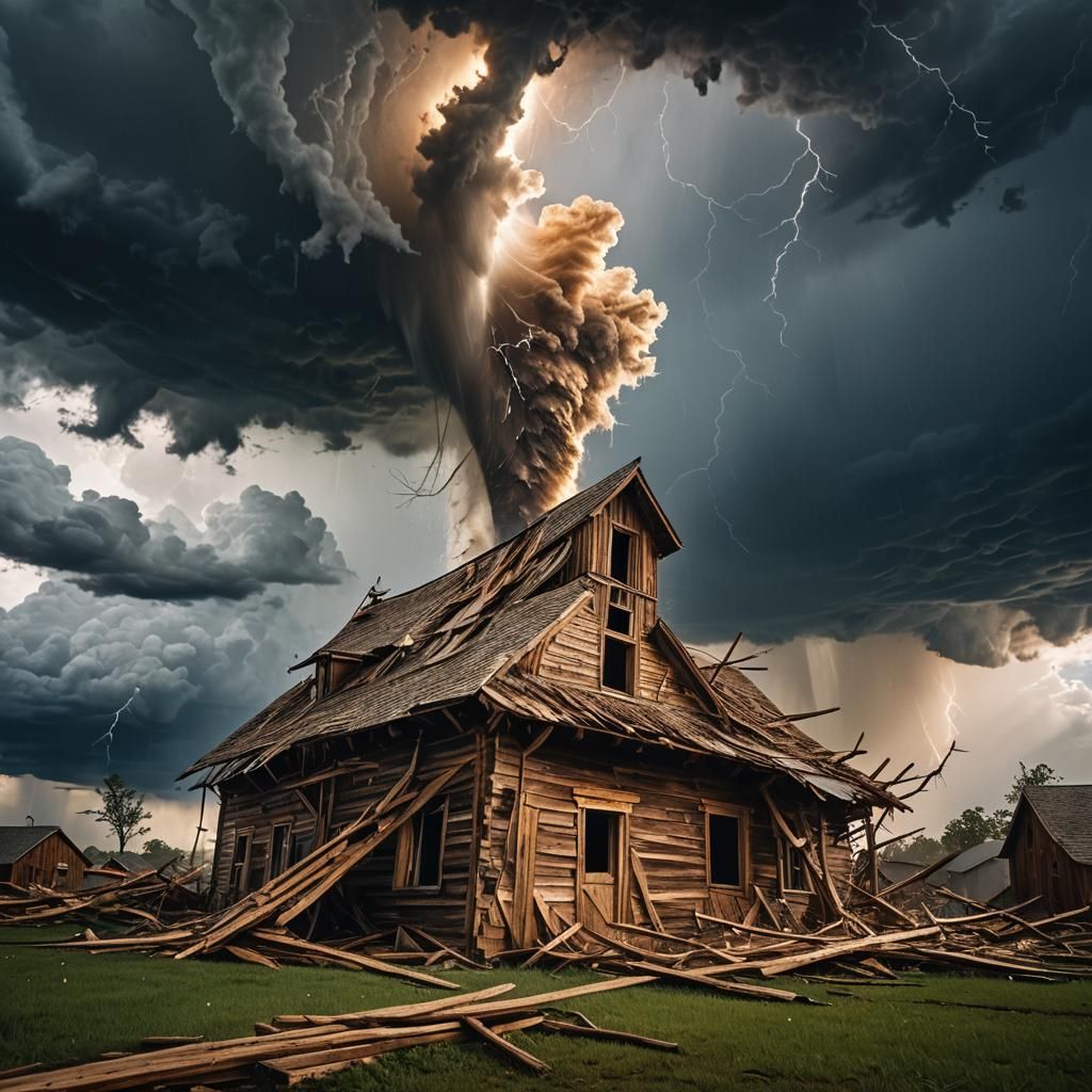 Tornado Destruction in Dramatic Storm Photography