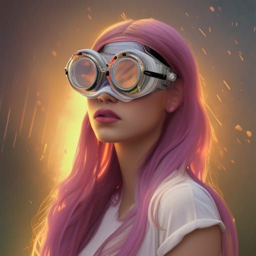 Dancing Riot Ducks DJ Girl, Hyperdetailed Art