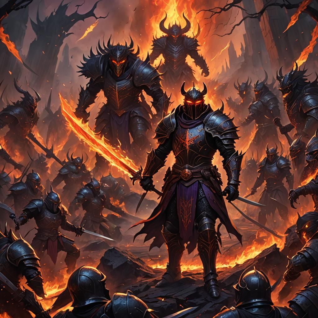 Warrior Faces Demon Lord in Blazing Inferno