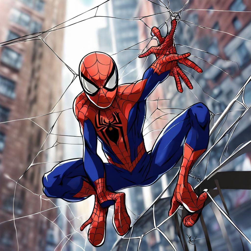 Spider-Man in Anime Key Visual Style