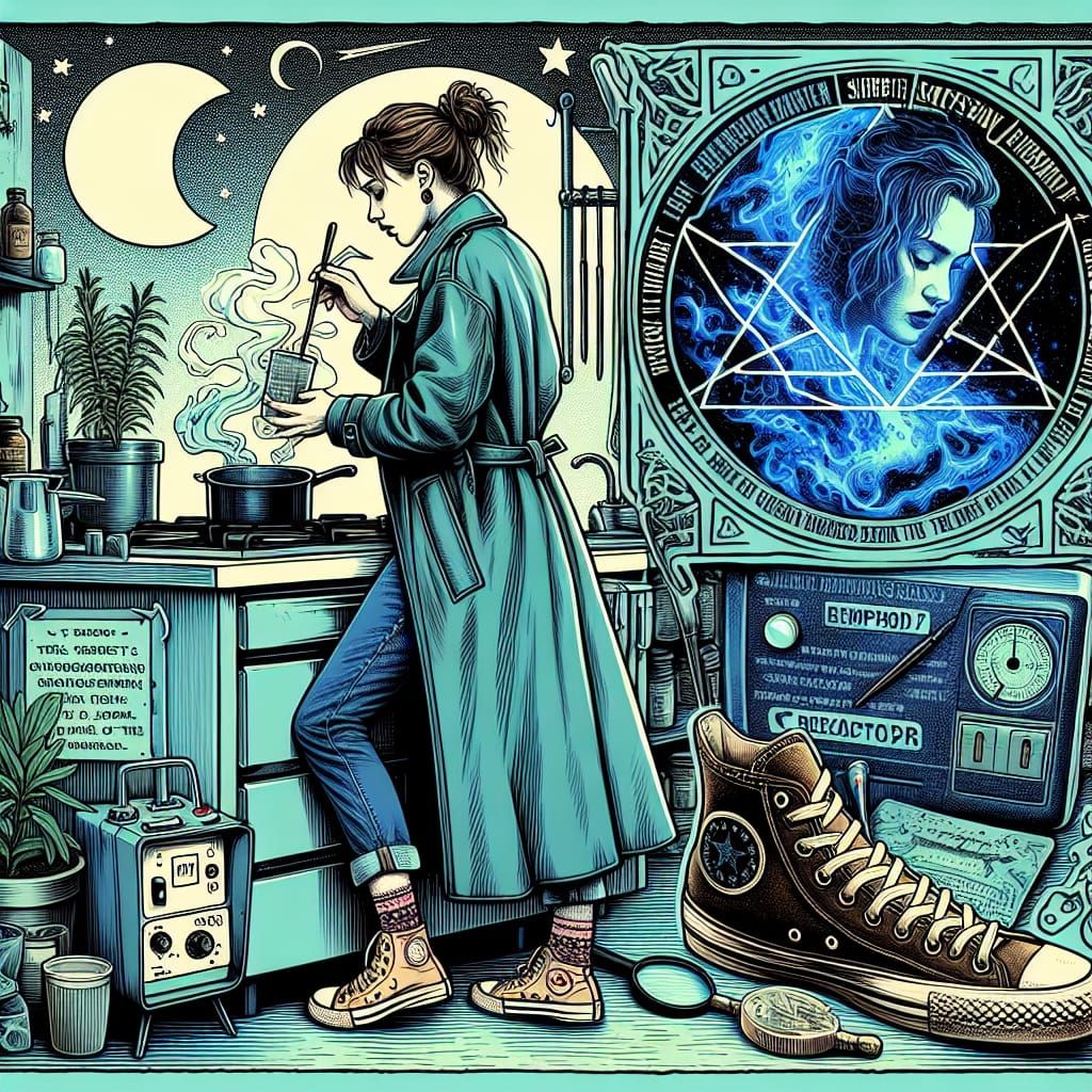 Trippy High Priestess Tarot Card with Paranormal Investigato...