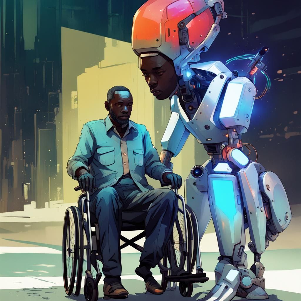 VA Butler Robot Helps Vet in Wheelchair