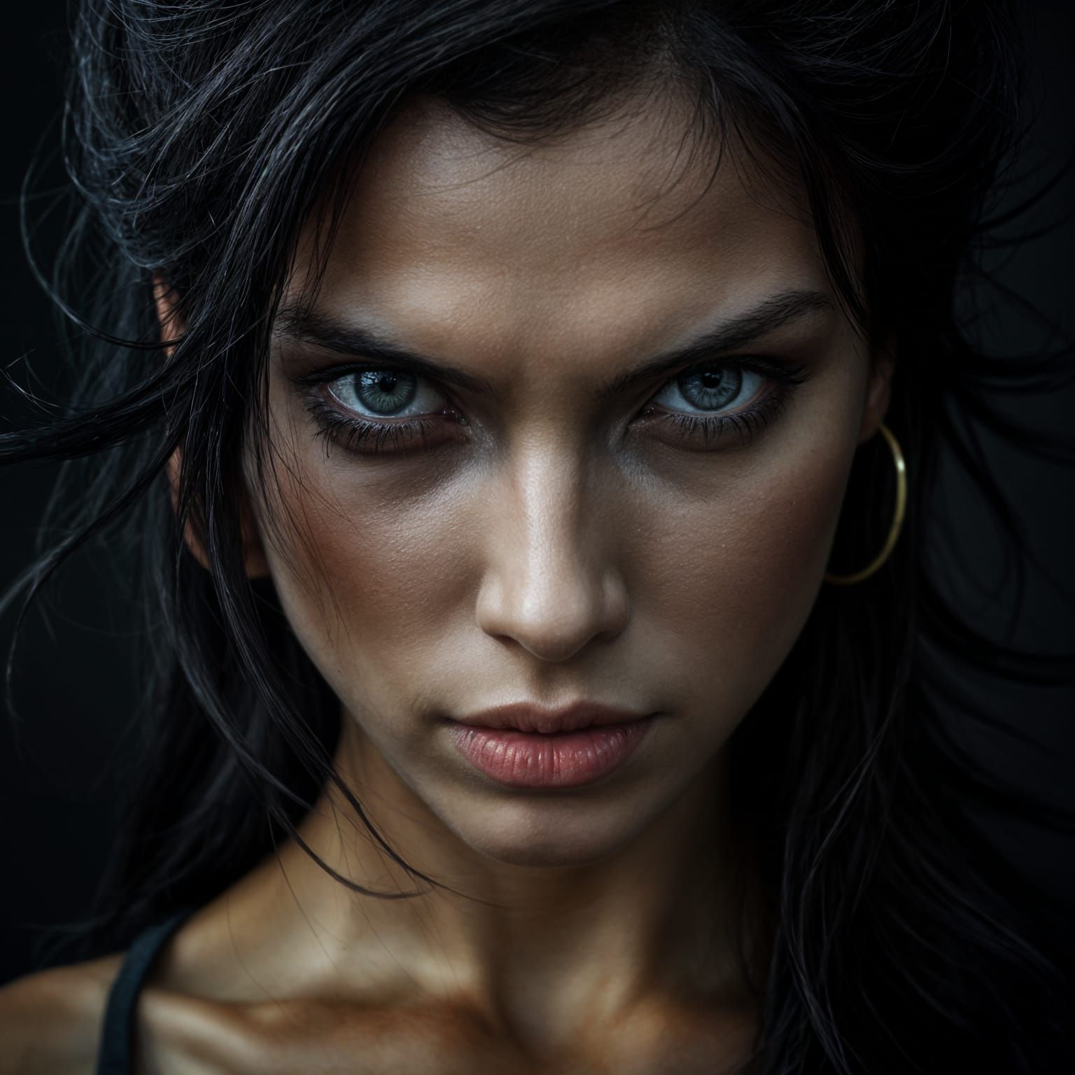 Portrait of a Woman with Beauty and Determination