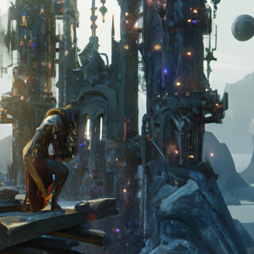 Fantastical Matte Painting of Sadness in Deep Color