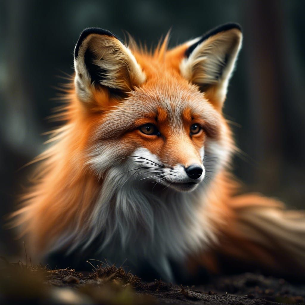 Hyperrealistic Image of a Cute Fluffy Fox