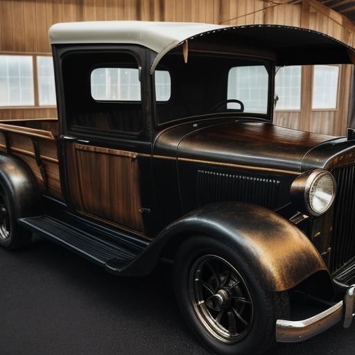 Modernized Conestoga Wagon with Chevy Motor at Car Show
