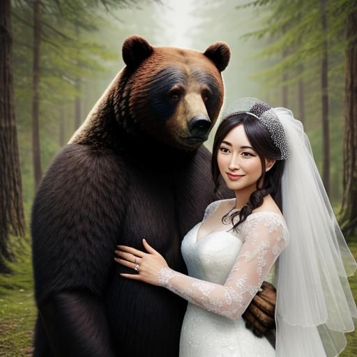 Bear Wedding Ceremony, AI Generated