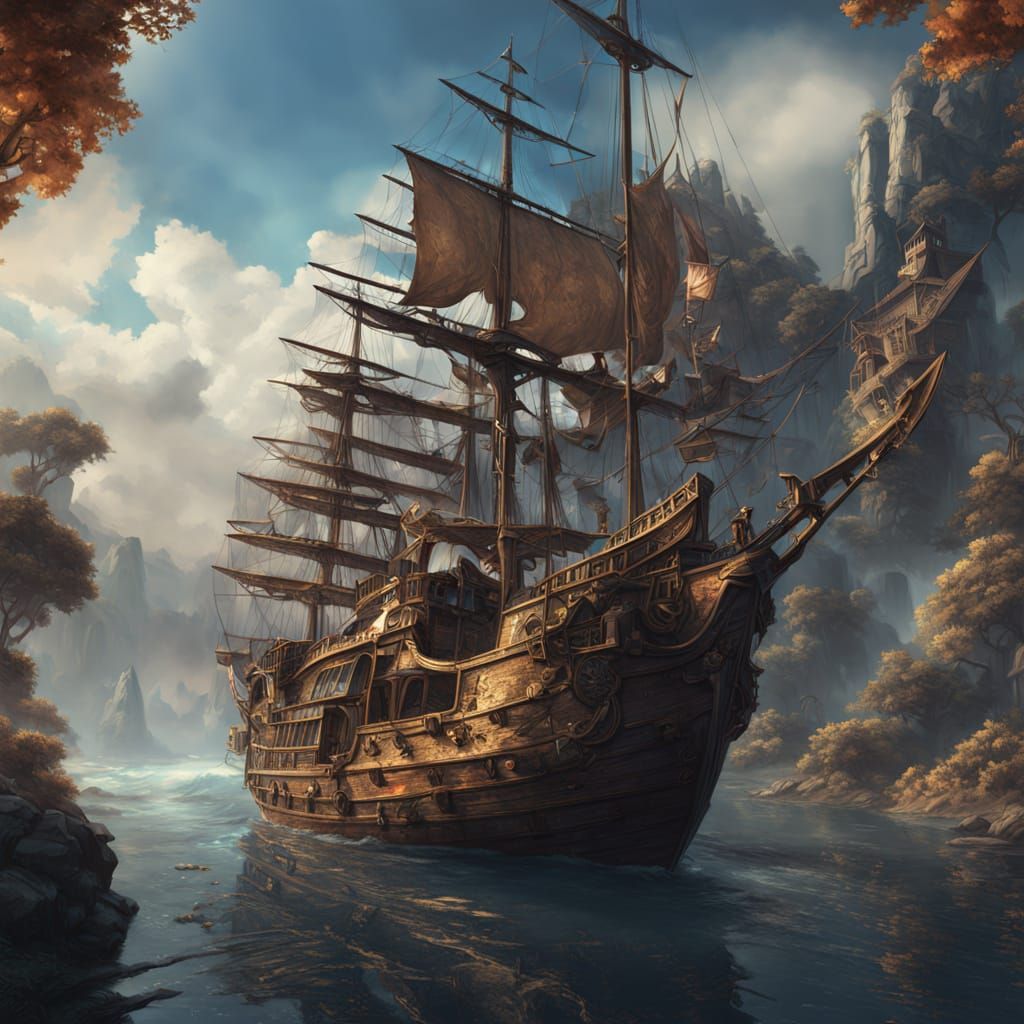 Owl Pirates on Stormy Seas in 1950s Style