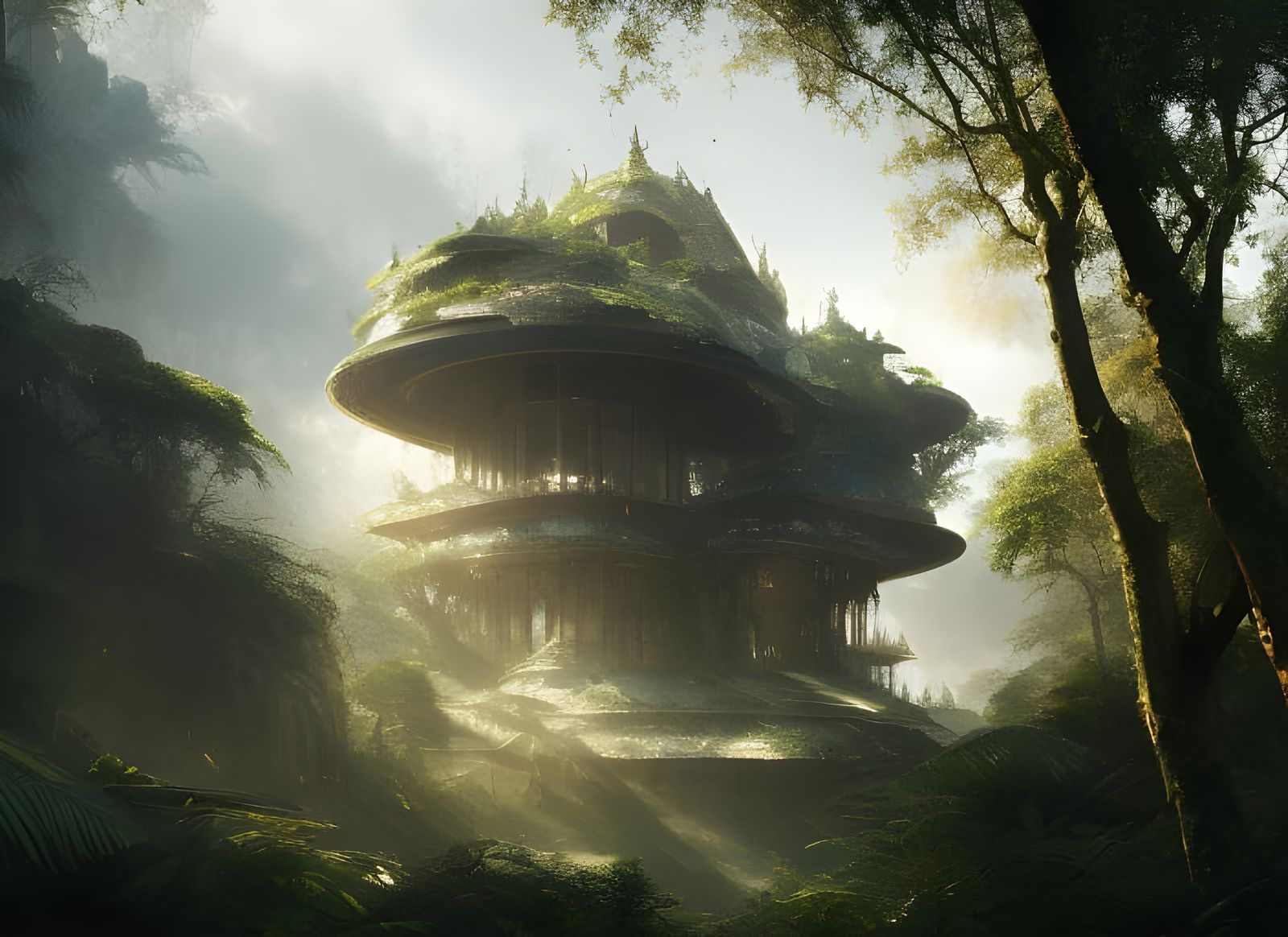 Futuristic Hilltop House with Optical Illusions