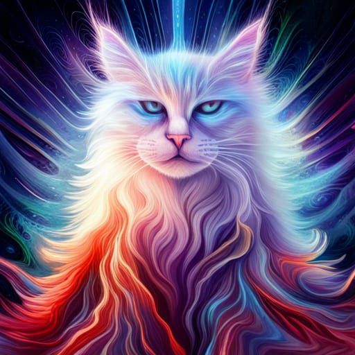 Ghost Cat in Dark Fantasy Style