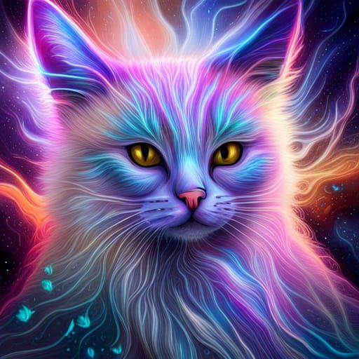 Ghost Cat in Dark Fantasy Style