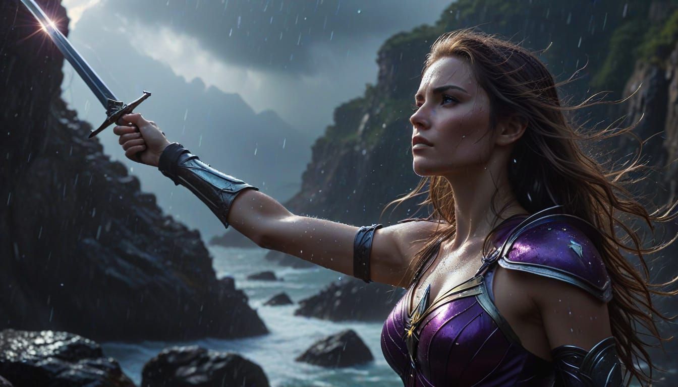 Stormy Goddess in Hyper-Realistic Digital Art