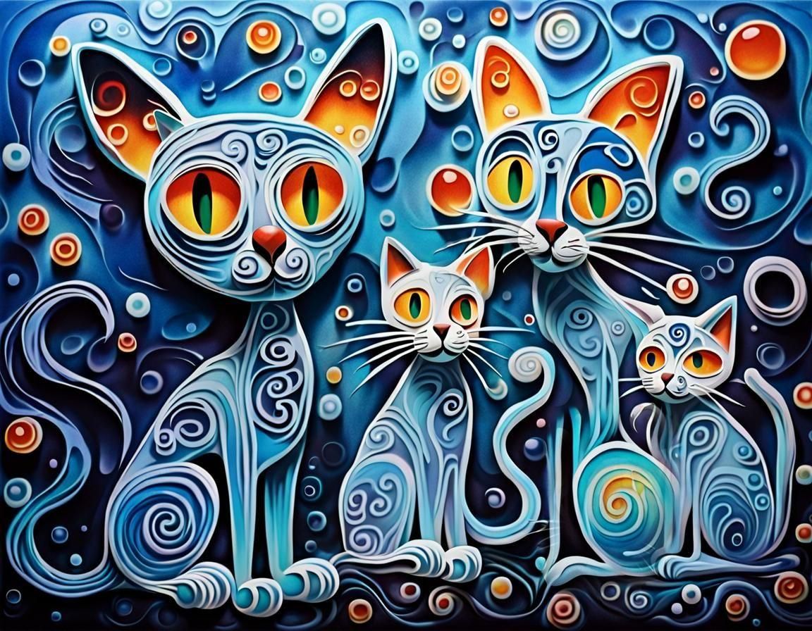 Surreal Dream of Ghostly Cats: Picasso and Burton