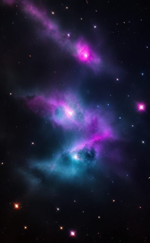 Nebula Starship Among Impossible Stars, Aerograph Style