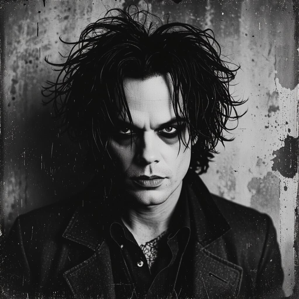 Haunting Antique Photo of Ville Valo in Grungy Style