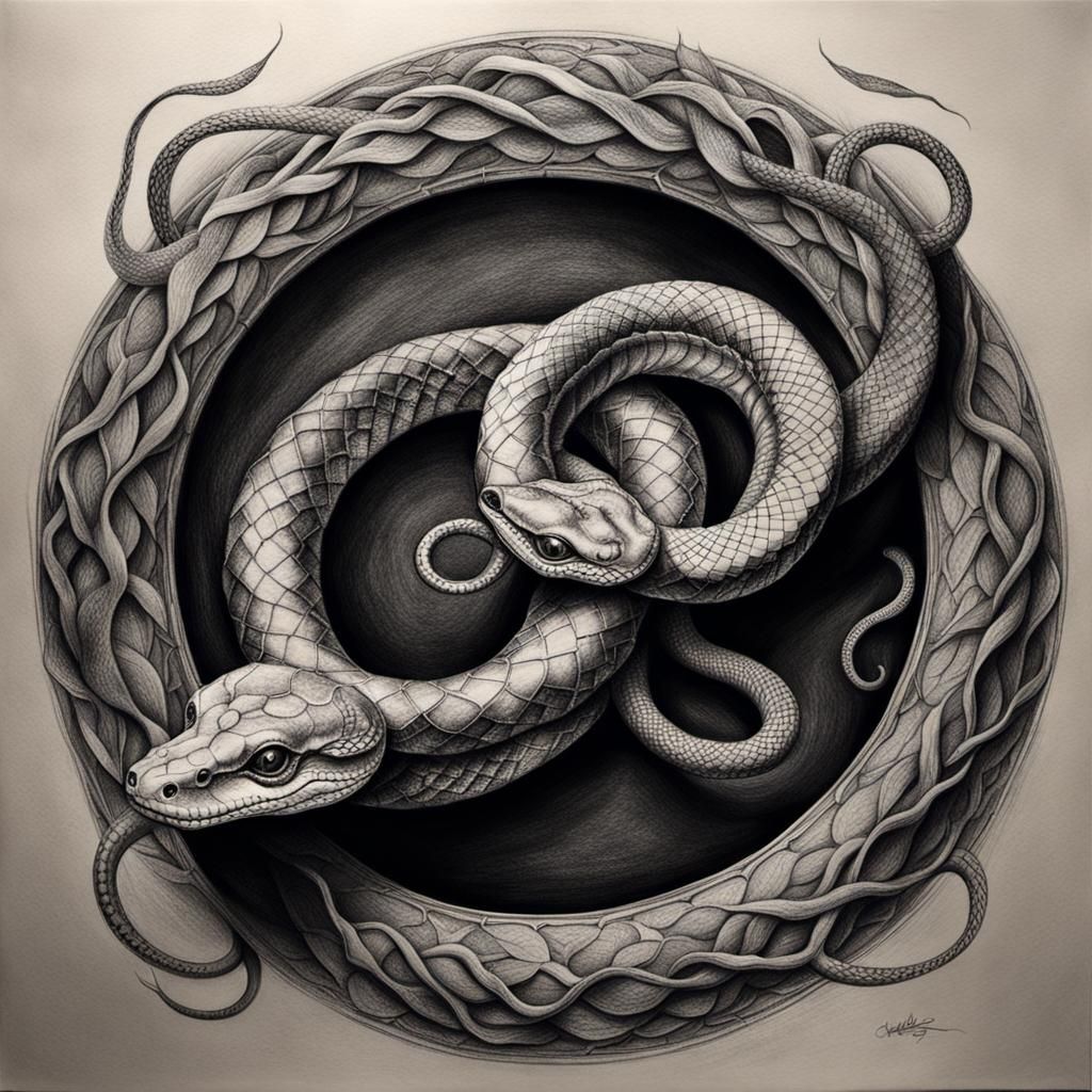 Ouroboros: Snake Biting Its Tail in Circle