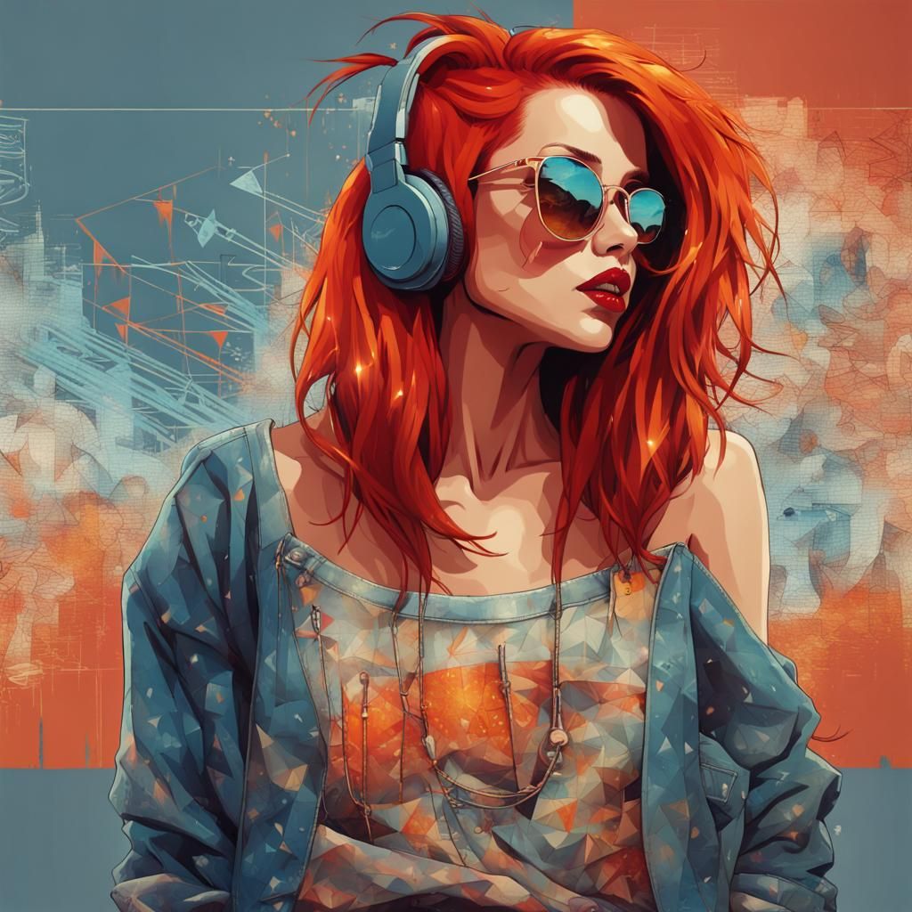 Anime Hiphop Dancer with Graffiti Background