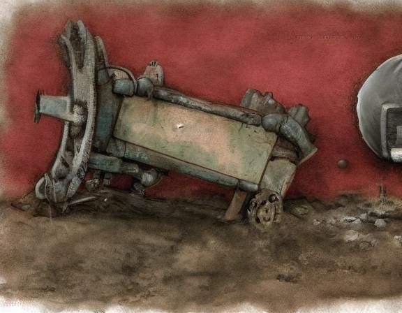 Dog's Grave in Garden: Mixed Media Concept Art