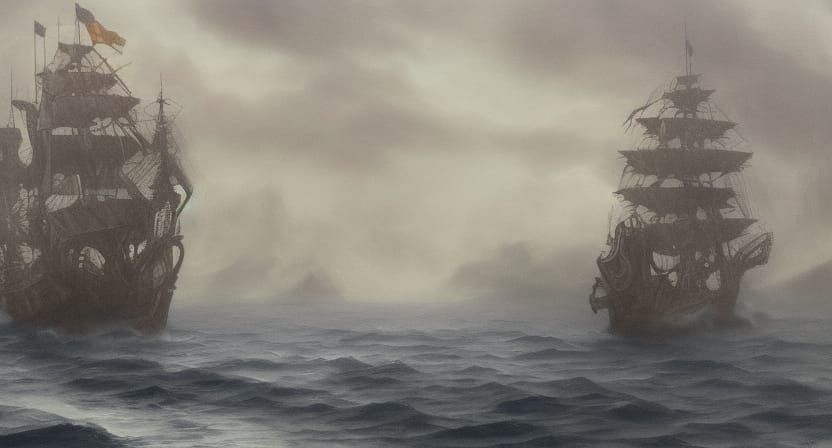 Eerie Pirate Ghost Ship Concept Art