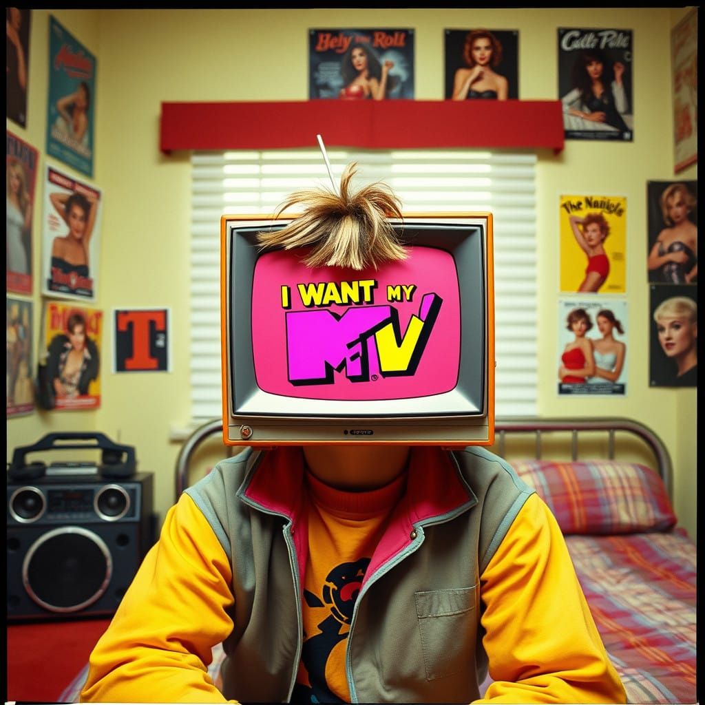Surreal 80s Teenager Enters MTV Era